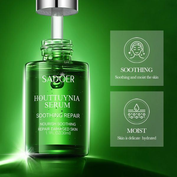 SADOER Soothing and regenerating facial serum with hauttuynia flower extract, 30ml.